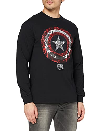 Camiseta de Manga Larga Marvel Captain America Comic Shield para