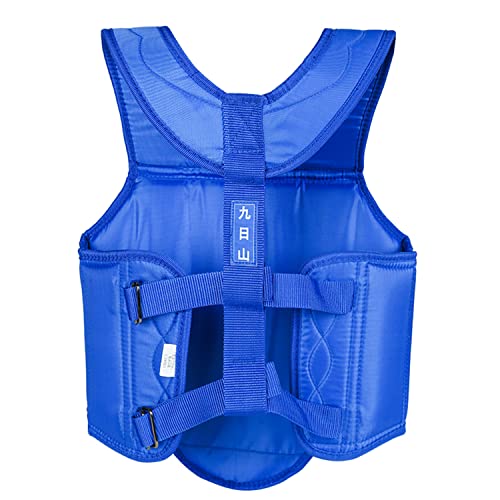 Wesing Martial Arts Muay Thai Boxing Chest Protector Mma Sanda Chest Guard (Blue, L) #TOP1