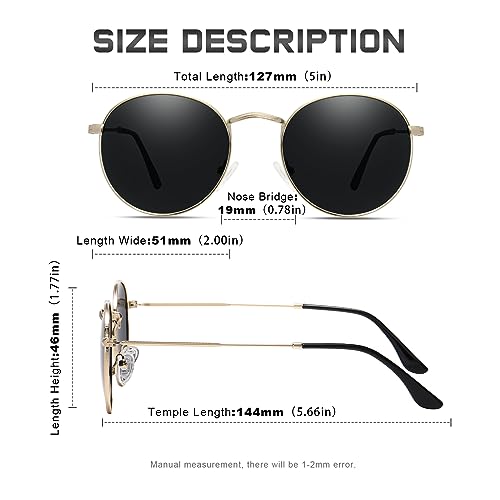 Round Sunglasses Women Men - Trendy Small Circle Polarized Sun Glasses UV Protection3