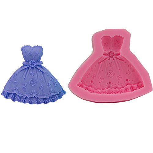 Mr.S Shop 3D Tee Dress Silicone Mold Chocolate Fondant Cake Princess Dress Baking Tools,Small Size