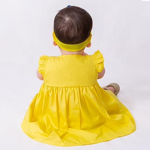 Vestido de Bebê Roupa Menina Infantil Com Tiara 100% Algodão - Mundo Nina - Copa Tamanhos:01 (12-18