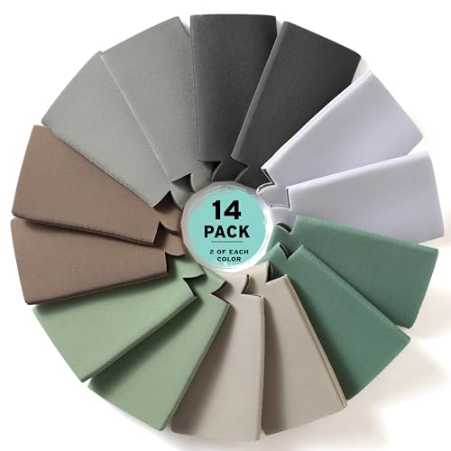 Image of Slim Can Cooler Sleeves (14-Pack) Soft Insulated Slim Can Coolers for White Claw Seltzer & Slim Beer - HTV Blanks for Vinyl Projects - Skinny Can Koolies Bulk - Tall Can Koolie - Can Cozy for Slim Can