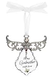 To My Godmother Clear Angel Ornament