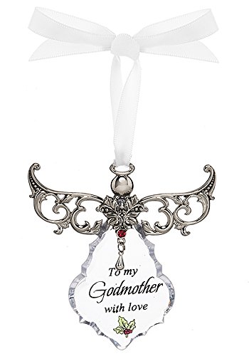 To My Godmother Clear Angel Ornament by Ganz