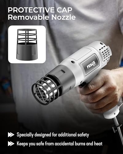 Image of FEDUS FLARE 1800W Heavy Duty Hot Air Gun Machine, Dual Temperature Copper Motor Heat Gun for industrial use Epoxy Resin Art, Shrink Wrapping, Mobile Repair,Paint Removal Drying, Craft,PVC Pipe Bending