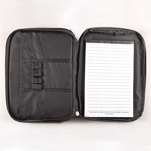 Christian Art Gifts Faux Leather Bible Cover For Men And Women | Ichthus Jesus Fish Emblem Zippered Two-Fold Organizer Case For Bible Or Book W/Handle #TOP3