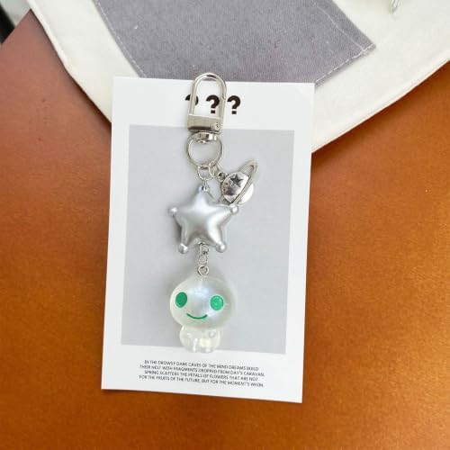 jklymm Trendy Small Planet Alien Doll Keyring Glow in Dark Phone Charm Strap Keychain Pendant Cute Fun Present for Girls Fluorescent Keychain - 4