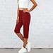 WPPGONE Capri Pants for Women Casual Dressy Capris Summer Fashion Straight Leg High Waisted Cropped Trousers with Pockets Wine