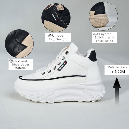 Chouiss Chunky Sneakers for Women,Platform White Mesh Dad Walking Shoes,Comfortable Breathable Casual Fashion Running Shoes,White,Size 6 by Chouiss - Used condition - Image 3