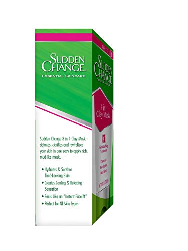 Sudden Change 3-In-1 Clay Mask - Charcoal Clarifying Face Mask - Tones & Hydrates Skin - For Sensitive & Dry Skin Types, 3 Oz #TOP2