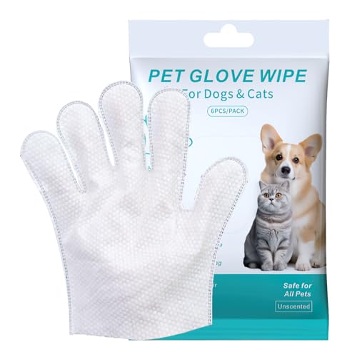 ltteea 18 toallitas para mascotas para perros y gatos, guantes de limpieza desodorizantes, hipoalergénicas, toallitas de aseo para piel, cara, patas, orejas, glúteos, sin agua, para el cuidado diario
