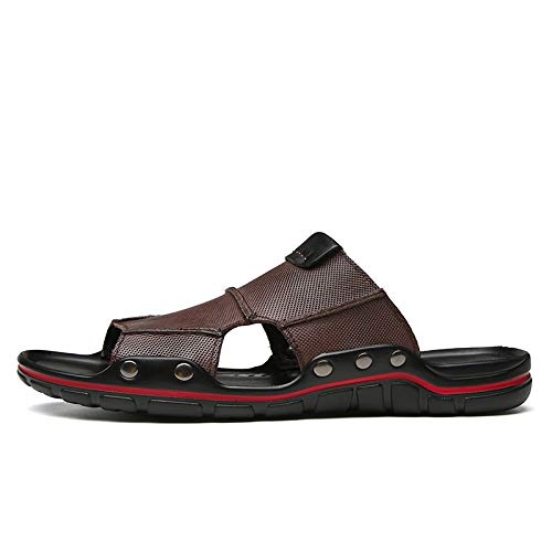 Mens Slide Sandals Open Toe For Beach Fixed Strap PU Leather Waterproof Outdoor Slide Sandal2