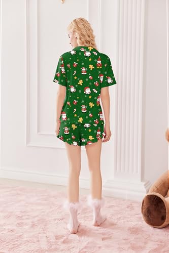 Image of Ekouaer Pajamas Set for Women Short Sleeve Sleepwear Button Down Pjs Lounge Sets Soft Nightwear