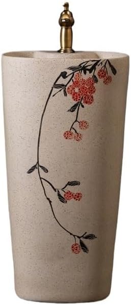 Bathroom Countertop Vessel Sink Household Pedestal Sink Wash Basin Ceramic Floor-standing Pedestal Sink Vanity