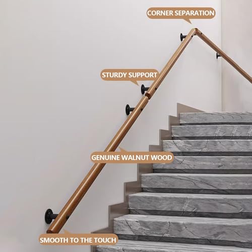 Rampe d'escalier en bois antidérapante anti-chute