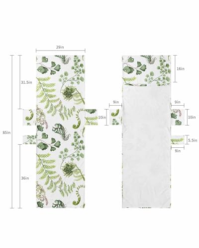 Green Botanical Beach Lounge Chair Towel Cover, Soft Chaise Lounge Towel with Side Pockets Patio Pool Chairs Cover for Beach/Pool Sunbathing 29x85 Summer Pastoral Plants Watercolor