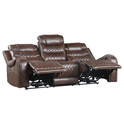 Lexicon Noura Power Double Reclining Sofa, Brown #TOP5
