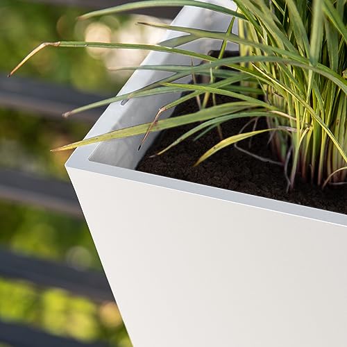 Image of Veradek Pure Series Railing Planter - Tapered Window Box with Bracket
