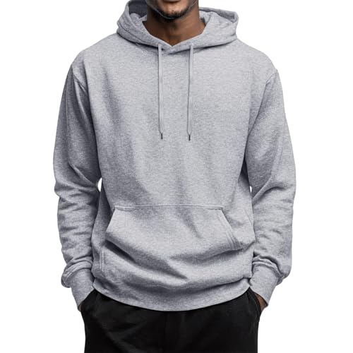 Hoodies Mens Small Y2K Long Sleeve Fleece Pullover Sweatshirts Tall Soft Drawstring Solid Color Baggy Outfits