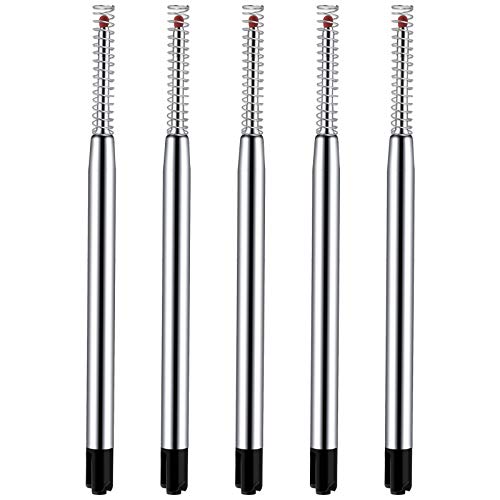 5 Pièces Recharges de Stylo à Bille en Métal Remplaçables avec Recharges Stylo à Bille à Écriture à Ressort Lisse, Remplacement de Stylo à Bille en...
