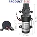 DC 12V Diaphragm Pump, Self-Priming Sprayer Pump, 1.2 GPM 87 PSI Pressure Switch Adjustable water pump, With 2 hose clamps, for RV Camping Shower Garden Irrigation