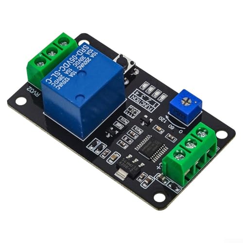 TRM01 Temporizador de retardo para módulo de relé con sincronización ajustable 0.1-120s, retardo multifuncional encendido/apagado, autobloqueo, 5V CC para automatización del hogar y electricidad