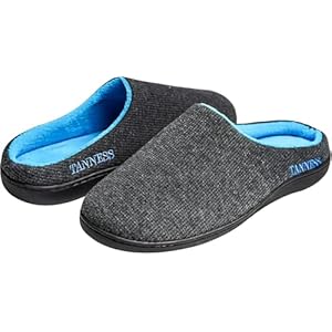 Two-Tone Memory Foam Mens Slippers | Anti Sweat Slippers with Rubber Sole and Slip-On Closure | Perfect for Indoor Outdoor and Summer Gifts