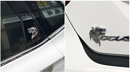 Upauto 2Pcs Cool Wolf Head Car Side/Rear/Front Decorations Badge Emblem 3D Self-Adhesive Nameplate Sticker For Car (Black) #TOP4