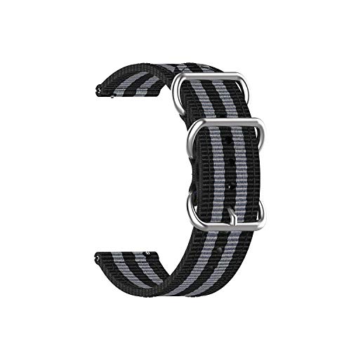 Corgeut Nylon Quick Release Watch Band - Multiple Colors 18mm 20mm 22mm - Nylon Strap Replacement Watch Straps for Men and Women - Watches and Smartwatches (22mm, black / gray)