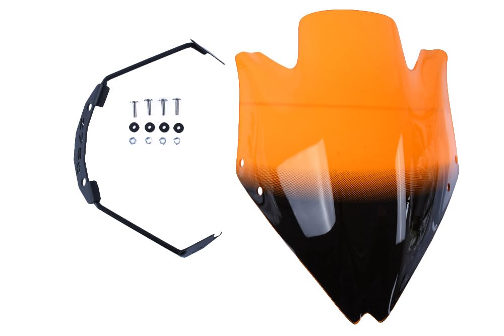 avdb-moto Szyba/Deflektor wiatru kompatybilny z KAWASAKI Z750 Z-750 2007-2013 Z poliwęglanu (Pomarańczowy)