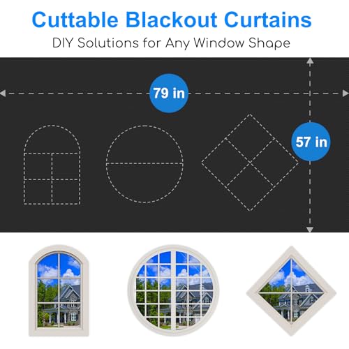 Blackout Curtains for Bedroom - 200x145 cm Portable Blackout Blinds Curtain for Any Windows -100% Blackout Shades Window Film -Temporary Blackout Shades for Baby Nursery,Dorm Room,Travel or Office Use by EUHAMS - Image 6