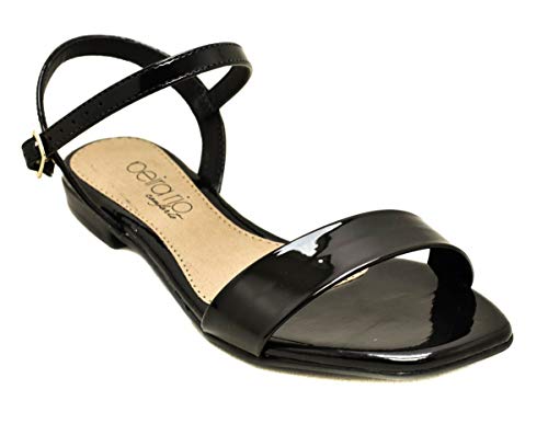 Sandália Rasteira Beira Rio 8328.121 Verniz Preto