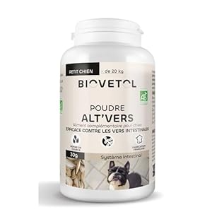 BIOVETOL – Alt&rsquo;vers – Efficace Contre Les vers – Bio Certifié Ecocert – Petit Chien (-20 kgs)