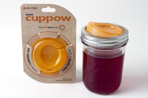 Original Cuppow Wide - Drinking Lid For Wide Mouth Canning Jar! - Orange #TOP4