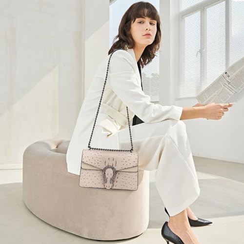 Image of MYHOZEE Crossbody Bags for Women - Snake Printed Clutch Purses Leather Chain Shoulder Bags Evening Handbags