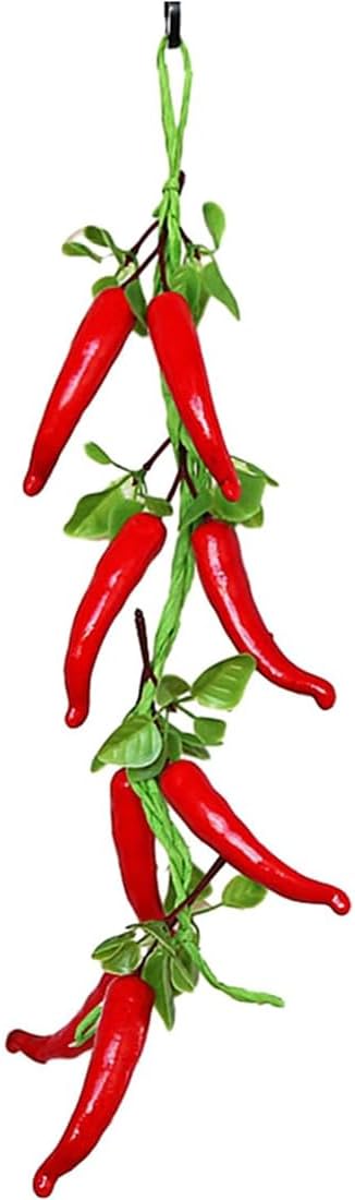 1 Sets Artificial Fruits Vegetable String For Restaurant Hotel Home Garden Decoration Display (red chilli: 8 bulbs)