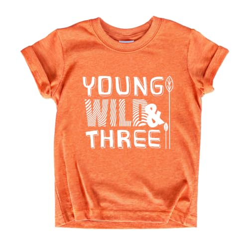 Image of Young Wild and Three Girl 3rd Birthday Outfit Toddler Shirts 3 Year Old Girls Third Party Tshirt