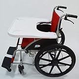 Rollstuhl-Rundenhandtisch-Accessoires mit 2 Tassenhalter, ABS-Kunststoff-medizinischer Universal-Tabletts-Schreibtisch für manuelles angetriebene oder elektrische Rollstühle (für 16-20 Zoll Rollstühle