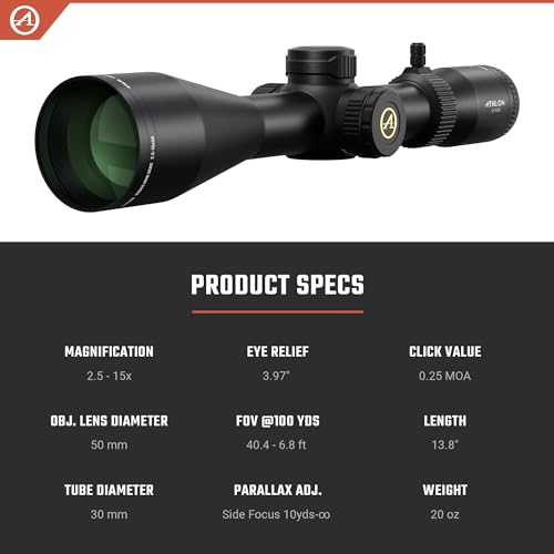 Image of Athlon Optics Midas HMR 2.5-15x50 SFP IR APLR-H2 MOA