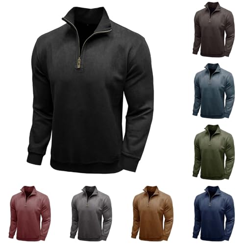 Velvet Sweatshirt Men Advantage Performance Mock Neck Thermal Long-Sleeve Quarter Zip Velour Sweaters Pullover Tops4