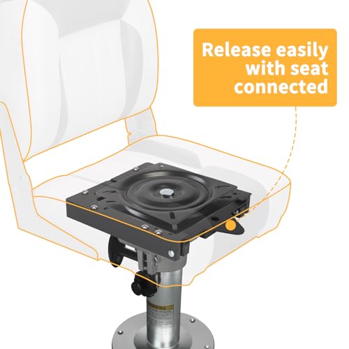 Leader Accessories Quick Disconnect Seat Mount with Boat Seat Swivel 2 Sets | Universal Fit for All Seat Bases, Include Two Quick Disconnect Mounts Two 6.25 inch Swivels - Image 6