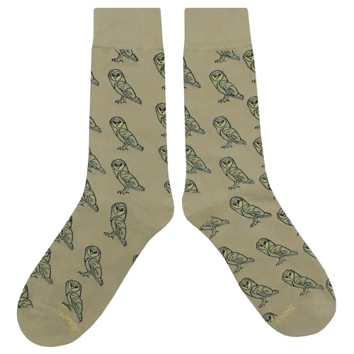 Barn Owl Dress Socks Funny Novelty Crazy Fun Design Men Size 8-12 Cotton Casual Crew Colorful Funky Fancy Socks Gift for Men2
