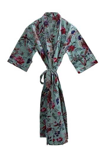 Maxi caftan KRAAFTY peignoir kimono d'inspiration indienne au design floral d'exception