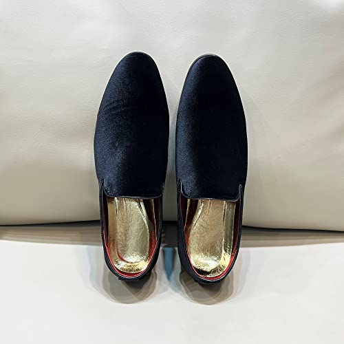 Image of FLQL Men's Luxury Penny Loafer Slip-On Velvet Shoes Party Dancing Shoes Suede Wedding Shoes Plus Size 7-13