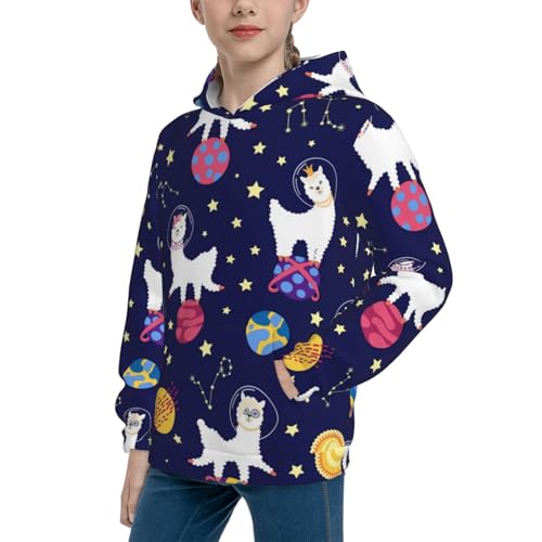 Lama in Space Kid Hoodies Boys Sweatshirts Girls Pullover with Pocket2