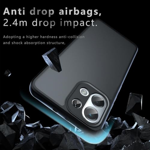 Image of Matte PC + TPU Back Cover Case for Oppo K13 5G, Air Bag Protection, Anti-Fingerprint, Camera Protection, Never Turns Yellow, Micro Arc Edge, Black