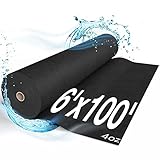 Non Woven Geotextile Fabric, 6ft x 100ft 4oz BE&ST for Landscape Projects, French Drains, Retaining Walls, Underlayment, Drainage, PROF Industrial Fabric, Tensile strength - 450 N; Load limit - 1500 N