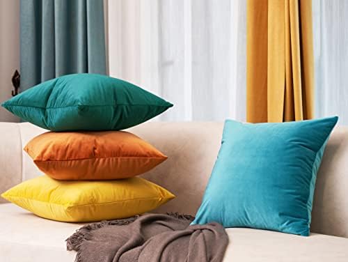 Lutanky Velvet Cushion Covers (Pack of 2) Lovely Rectangle Throw Pillow Cases Soft Solid Decorative Pillow Covers for Sofa Bedroom Car 12x20 Inch 30 x 50 cm(olive-green, 2 pieces)