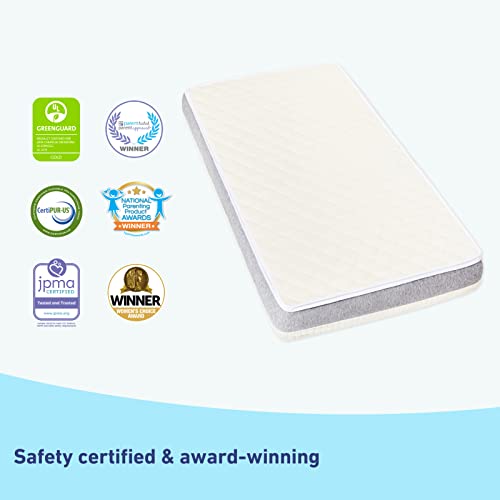 Graco Ultra 2-In-1 Premium Dual-Sided Crib & Toddler Mattress – Greenguard Gold Certified, Certipur-Us Certified Foam Core, Ultra-Soft 100% Machine-Washable Zip-Off Mattress Cover, 2-Sided Mattress #TOP6