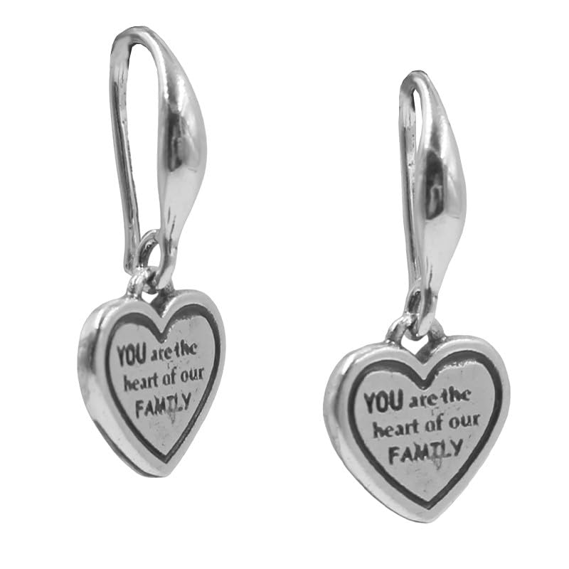 Pendientes Colección 'SAN VALENTÍN' Corazón 'You are the heart of our Family'. Tipo PANDORA.